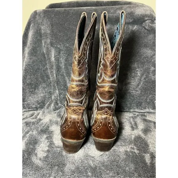 Ariat Women's Cowgirl Boots Size 7.5 Leather Pull-On Western Boots